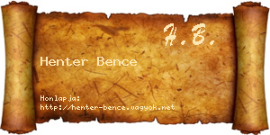 Henter Bence névjegykártya